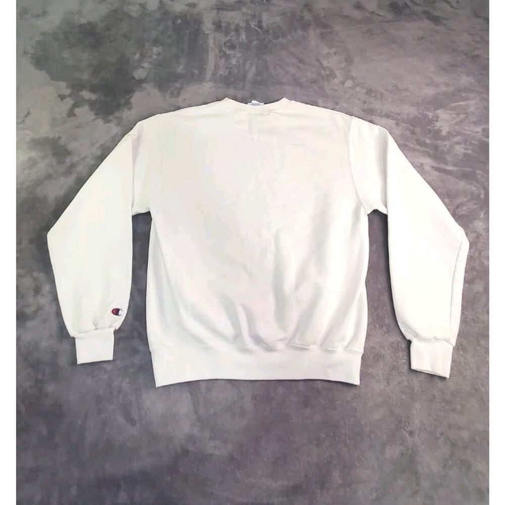Champion Sz M Looney Tunes Hip Hop Bugs Bunny Taz Crewneck Sweatshirt White C35 - Picture 7 of 8
